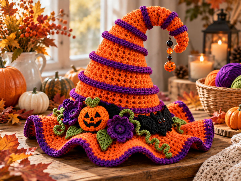 Spooky Spiral Witch Hat Crochet