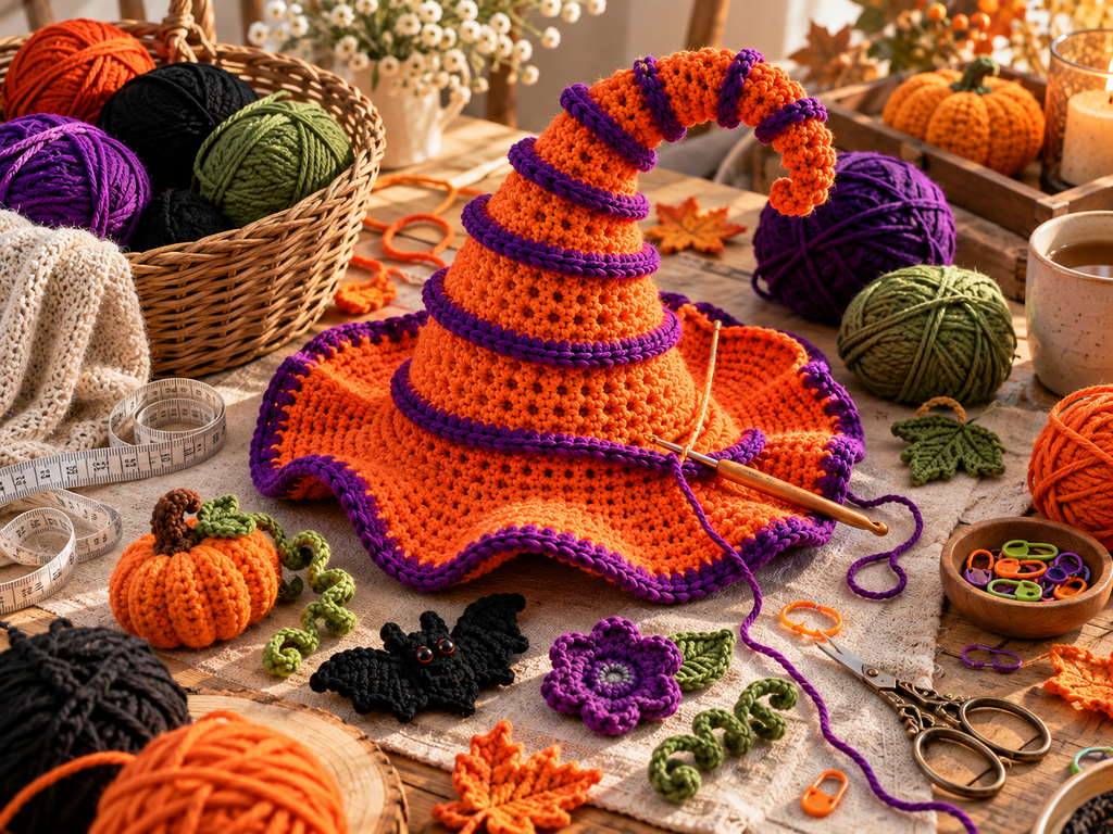Spooky Spiral Witch Hat Crochet