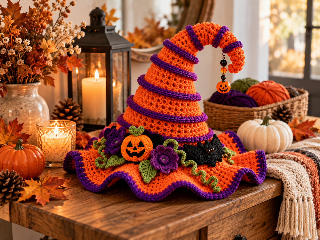 Spooky Spiral Witch Hat Crochet
