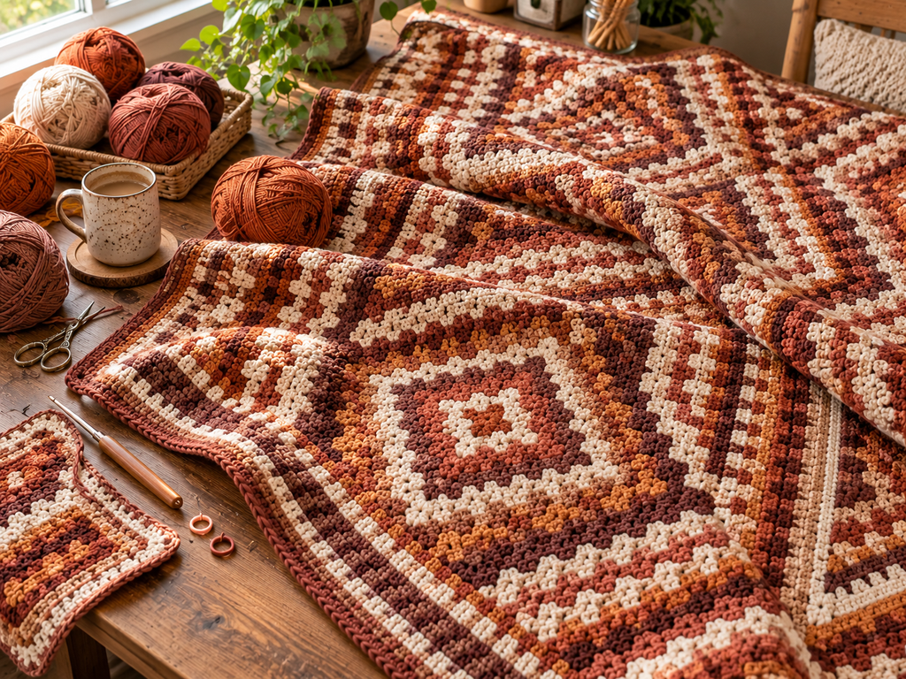 beautiful mosaic crochet blanket patterns