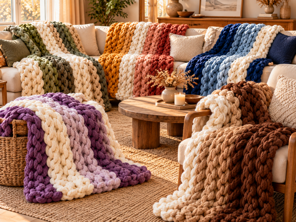 Chunky Finger Crochet Blanket
