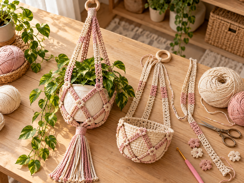 Free Crochet Hanging Planter