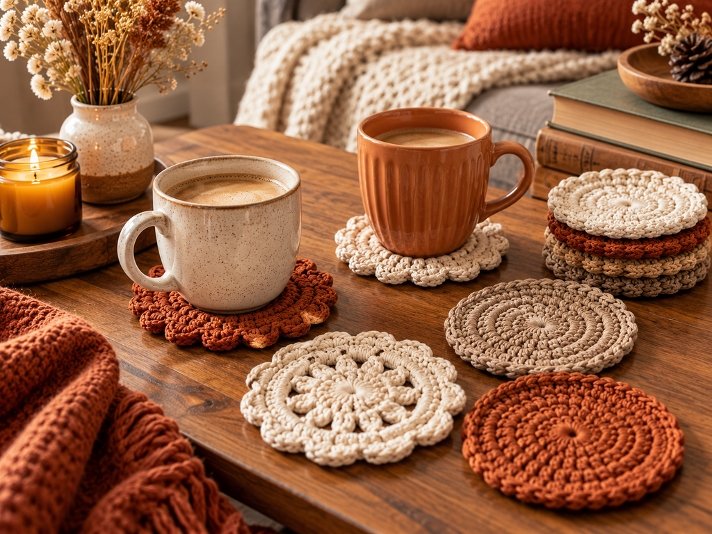  Yarn Crochet Coasters 