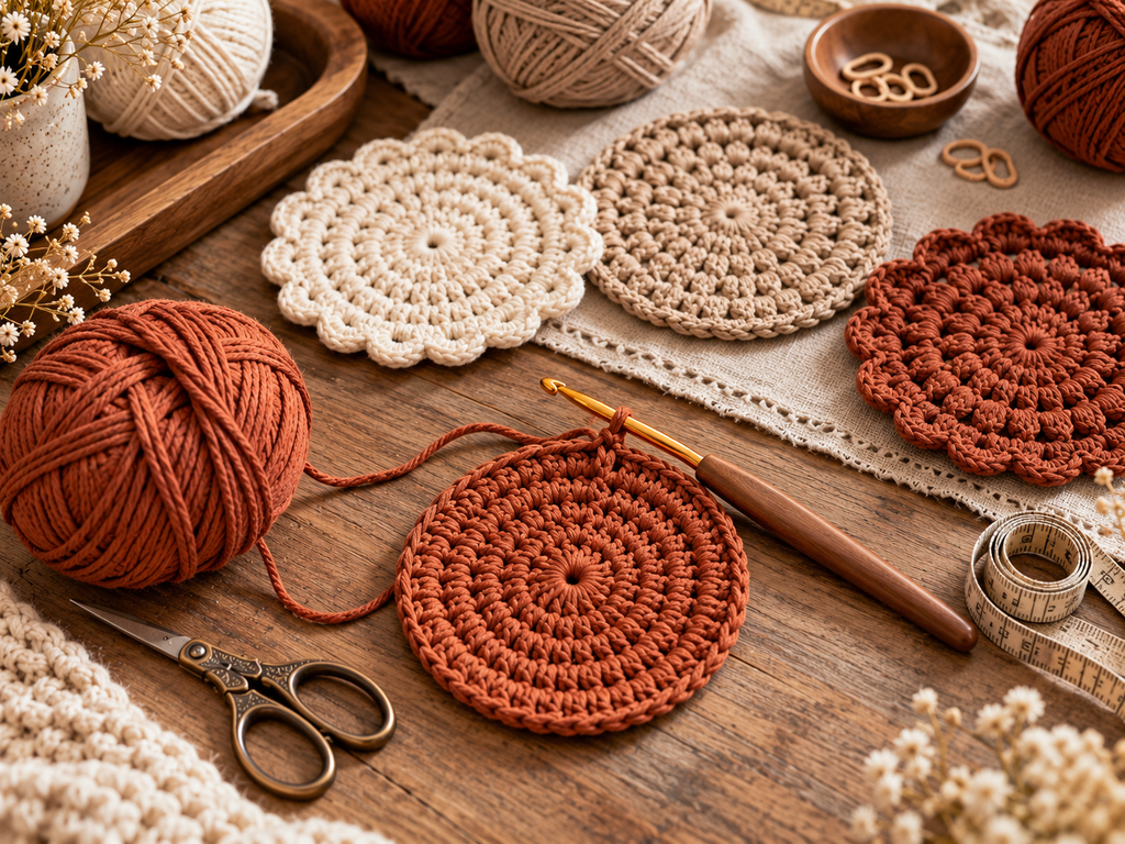  Yarn Crochet Coasters 