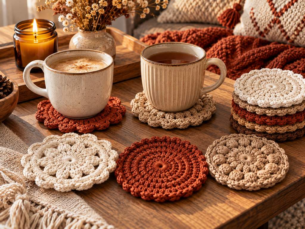  Yarn Crochet Coasters 