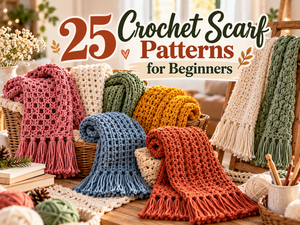 25 crochet scarf patterns for beginners